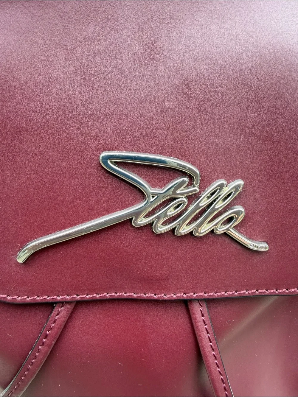 Stella Dutti Burgundy Drawstring Backpack Bag